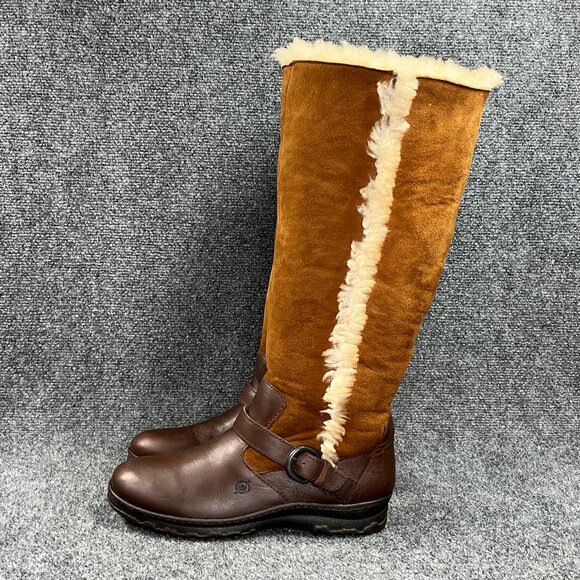 Born Helga Winter Boots Women's Size 9 Brown Shearling Lined Tall Outdoor Snow - Picture 6 of 16
